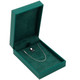 Earring Pendant Charm Box Features an Emerald Suede Interior with Matching Green Matte Exterior - 12pcs per pack