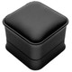 LED Lighted Ring Box with Clip Features Plush Black Leatherette Exterior