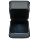 LED Lighted Ring Box with Clip Features Plush Black Leatherette Exterior