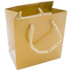 Paper Tote Gift Bag with Gold Glossy Finish and Satin Rope Handles - 20 Pieces per Pack - Choose a Size