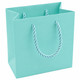Paper Tote Gift Bag Teal Blue and Satin Rope Handles - 20 Pieces per Pack - Choose a Size