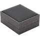 Pendant/Earring/Necklace Box with Mesh Grey and Black Leatherette -  2 3/4" x 3 1/8" x 1 5/16"H
