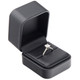 Black Luxury Leatherette Ring Box with Rounded Corners – Elegant for Proposals and Engagements - (RCR3-BK)