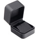 Black Luxury Leatherette Earring, Pendant, Small Necklace Box with Rounded Corners – (RCE3-BK)