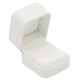 White Luxury Ring Box – Soft Touch Leatherette Jewelry Box for Engagement and Wedding Rings - (RCR3-WH)