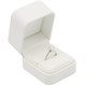 White Luxury Ring Box – Soft Touch Leatherette Jewelry Box for Engagement and Wedding Rings - (RCR3-WH)