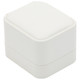 White Luxury Ring Box – Soft Touch Leatherette Jewelry Box for Engagement and Wedding Rings - (RCR3-WH)