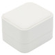 White Luxury Wedding Double Ring Box – Soft Touch Jewelry Box for Engagement and Wedding Ring Sets - (RCR5-WH)