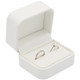White Luxury Wedding Double Ring Box – Soft Touch Jewelry Box for Engagement and Wedding Ring Sets - (RCR5-WH)