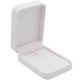 White Luxury Necklace and Pendant Box – Soft Touch Jewelry Box with Reversible Insert and Pendant Hook - (RCP9-WH)