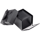 Black Textured Earring Jewelry Box with Ribbon Packer – Elegant Retail Display Box (JFE3-BK)
