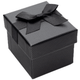 Black Textured Earring Jewelry Box with Ribbon Packer – Elegant Retail Display Box (JFE3-BK)