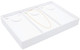 White Faux Leather Necklace & Chain Display Tray – 3 Section Stackable Jewelry Showcase Tray