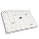 White Faux Leather Ring Display Tray – Holds 35 Rings | Stackable Jewelry Showcase Tray
