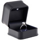 LED Lighted Black Faux Leather Ring Clip Jewelry Box – Illuminated Engagement Ring Presentation Box with White Outer Packer