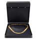 LED Lighted Black Faux Leather Necklace Jewelry Box – Illuminated Necklace Presentation Box with Black Outer Packer