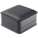 LED Lighted Black Faux Leather Pendant Jewelry Box – Illuminated Small Necklace & Charm Presentation Box with Black Outer Packer