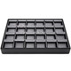 Steel Grey and Black Faux Leather Earring Display Tray – 24 Pair Stackable Jewelry Showcase with Removable Earring Cards