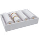 White Faux Leather Bracelet Display Tray – 4 Tube Stackable Jewelry Showcase for Bangles and Tennis Bracelets