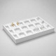 White Faux Leather Earring Display Tray – Holds 15 Pairs, T-Bar Style Stackable Jewelry Showcase for Hoops and Dangle Earrings