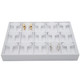 White Faux Leather Earring Display Tray – Holds 15 Pairs, T-Bar Style Stackable Jewelry Showcase for Hoops and Dangle Earrings