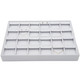 White Faux Leather Earring Display Tray – Holds 24 Pairs with Removable Earring Cards, Stackable Jewelry Showcase