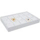 White Faux Leather Pendant Display Tray – 15 Slot with Removable Pads, Stackable Jewelry Showcase for Charms & Necklaces