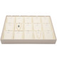 Luna Paradiso Faux Leather Pendant Display Tray – 15 Slot Stackable Jewelry Showcase with Removable Pads for Necklaces & Charms