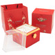 Rotating Rose Jewelry Box Gift Set with Velvet Insert, Outer Box & Matching Tote Bag