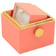 Pink Rotating Rose Jewelry Box Gift Set with Velvet Insert, Outer Box & Matching Tote Bag
