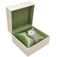Watch Pillow Box Paradiso Exterior and Pistachio Green Satin Interior 4.5" x 4.25" x 2.75"H