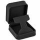 Black Plush Faux Leather Earring Jewelry Box for Studs, Hoops & Dangle Earrings with Matching Packer & Custom Logo Hot Stamping