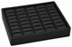 Black Faux Leather Stackable Ring Display Tray – Holds 20 Rings - 8 7/8" x 7 1/8"