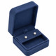 Matte Blue Luxury Microfiber Earring Jewelry Box with Outer Packer