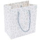 White & Silver Diamond Print Paper Jewelry Gift Bags with Rope Handles – 5 Sizes - 20pcs Per Pack