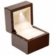 Glossy Kona Wood LED Ring Box with Beige Velvet Interior - LEDWR3-64