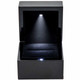 Glossy Blackwood LED Ring Box with Black Velvet Interior - LEDWR3-BK