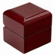 Glossy Rosewood LED Ring Box with White Faux Leather Interior - LEDWR3-RW