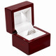 Glossy Rosewood LED Ring Box with White Faux Leather Interior - LEDWR3-RW