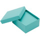 Teal Blue Earring & Pendant Box with White Velvet Interior & Matching Packer - AE7-TB