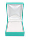 Teal Blue Earring & Pendant Box with White Velvet Interior & Matching Packer - AE7-TB