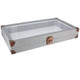 Antique Style Case w/ Glass Top-Linen Texture 14.75 x 8.25 x 2.1"H (Choose from various Color)