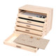 Natural Wood Organizer Case, 16" x 9" x 11 3/4"H