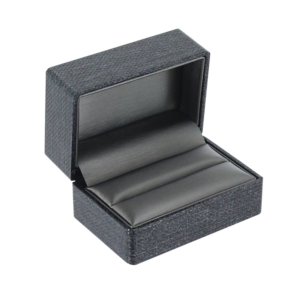 Premium Ribbon Double Ring Box-grey 2 7/8