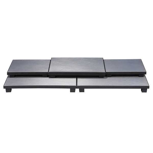 Black Riser Set 5-Piece Riser Set for Showcase Features Steel Grey and Black ...