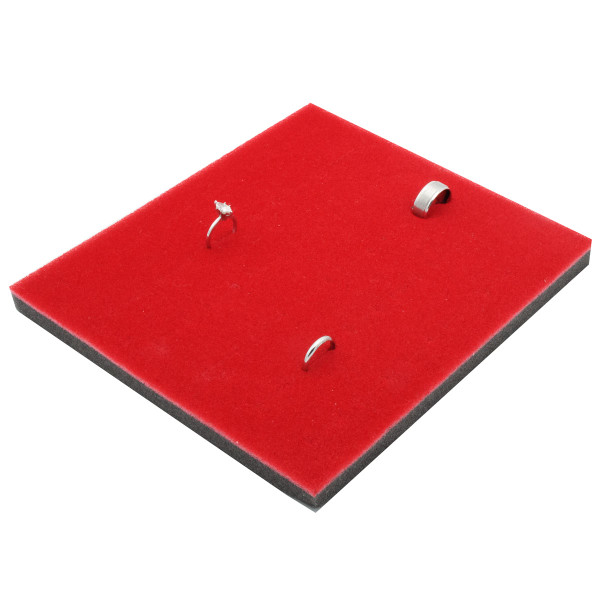 Economy Red Foam Ring Tray Insert Display Pad, 7.75" x 6.75" x .5"H (92