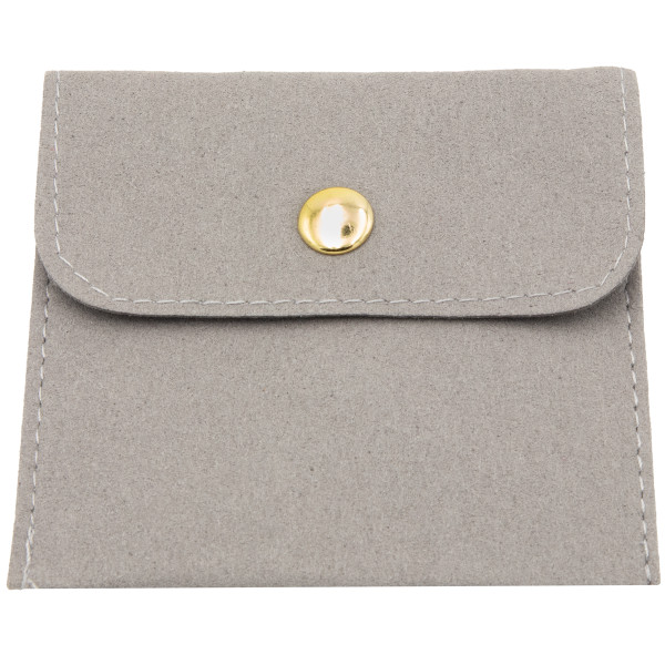 Jewelry Pouch with Snap Grey Color - 10 pieces per pack - Ed's Box ...