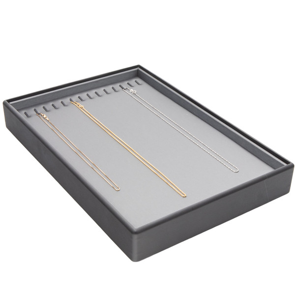 Steel Grey Chain Display Tray with 14 Hooks | Stackable Jewelry Display ...