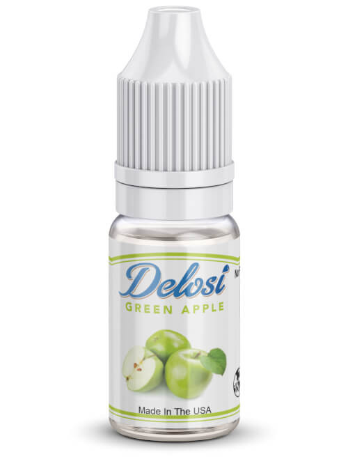 Green Apple Flavor Concentrate in a bottle with a white CRC cap - a  great choice for all your flavor-packed recipes and creative projects.