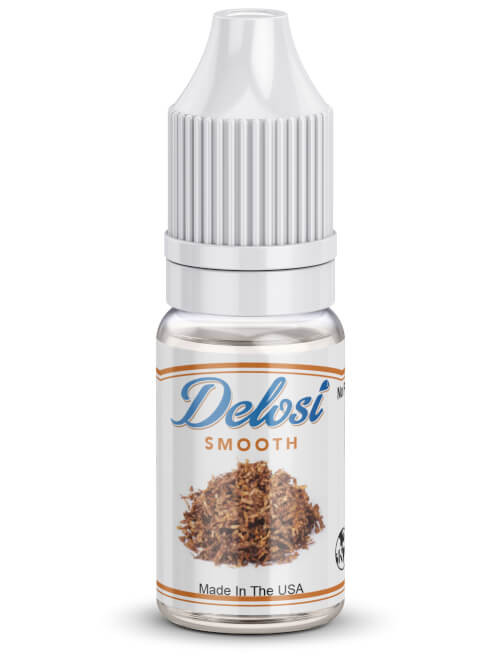 Delosi Smooth Flavor Concentrate bottle with white cap and label on a clear background.